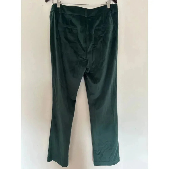 Maison d'Amélie Emerald Green Velvet Dress Pants Straight Leg Holiday Size 10 - Picture 2 of 7